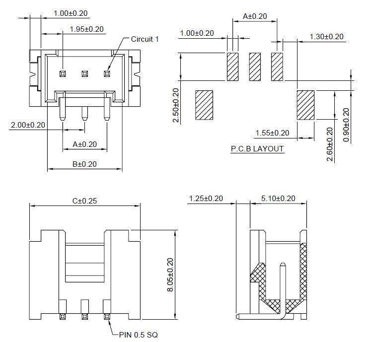 Three pin connector diagram